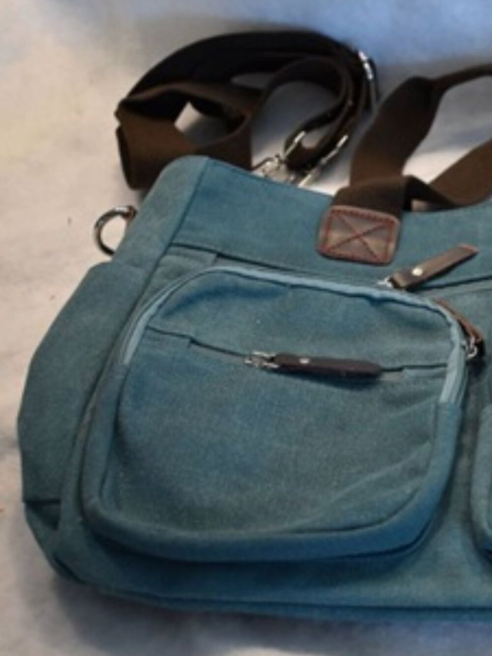 TOLFE Tough Life Teal Heavyweight Canvas Tote Messenger Bag - Picture 2 of 11